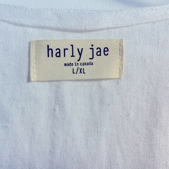 NWT harly jae Paysanne Mini Dress white linen large L XL - Picture 5 of 9